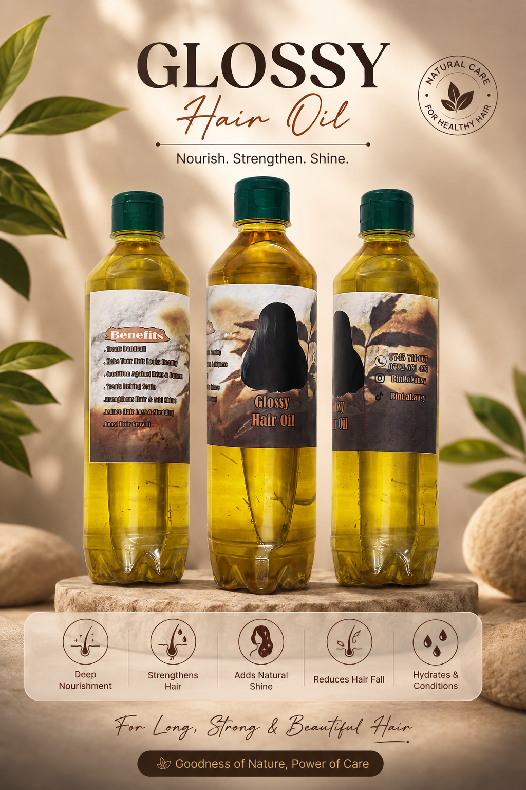 Glossy hair oil